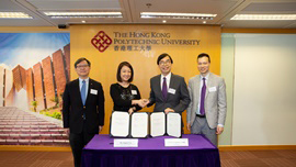 The agreement signing cum scholarship presentation ceremony were officiated by the Chairman of the Manpower Development Committee of the Hong Kong Maritime and Port  Board, the Deputy Secretary for Transport and Housing and the Dean of Faculty of Business of the Hong Kong Polytechnic University and attended by professors and lecturers of the International Shipping and Transport Logistics Programme who offered great support to these future talents of the maritime industry.